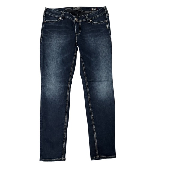 Silver Jeans Co. Suki Mid Super Skinny Dark Wash Jeans W33 L29 - Picture 1 of 10
